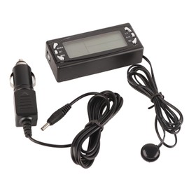 12V Digital Car Thermometer Vehicle Clock LCD Temperature Meter with Alarm Function CT23