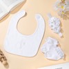 Geyoga 3 Pcs Baptism Bib for Baby Girl Baptism Candle