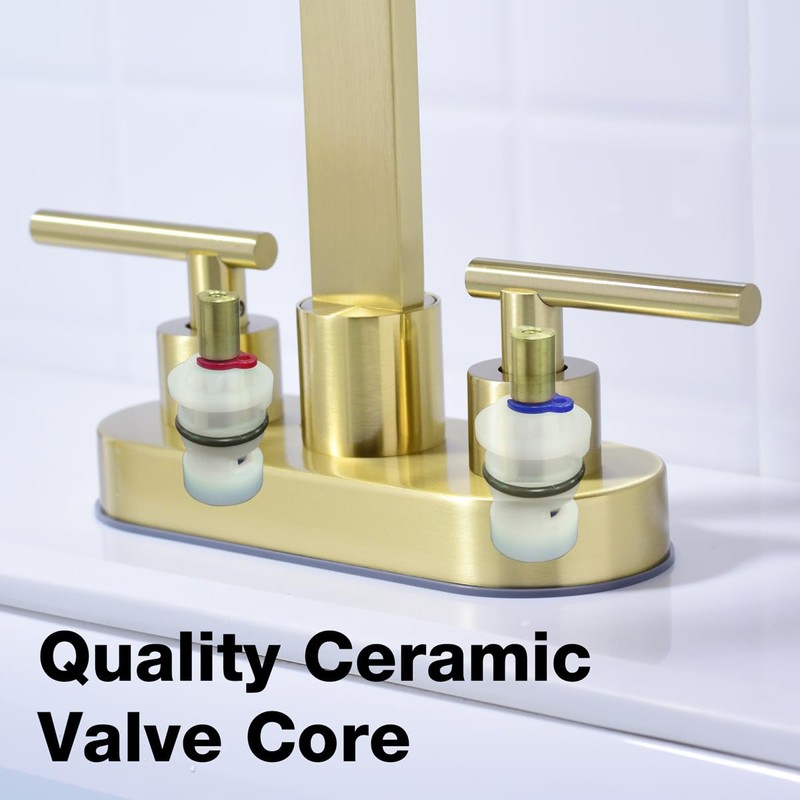 TRUSTMI 4" Centerset Bathroom Faucet 3 Hole, High Flow Waterfall