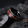 King Will Mens 8mm Black Tungsten Carbide Wedding Ring Red