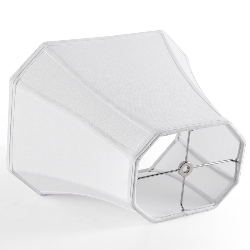 PIKOPIKO Rectangle Lamp Shade, (6×8)×(11×14)×11"Pure White Linen Lampshade for Table