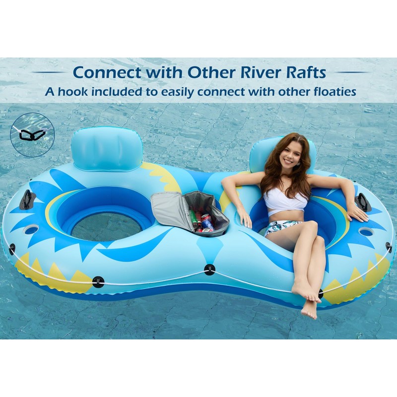 Jasonwell Inflatable River Tube Float - 2 Person Heavy Duty