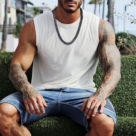 Bestyle Miami Curb Chain Stainless Steel Width 5/7/9/12 mm Cuban Chain Length 45/50/55/60/65/71/76 cm, Stainless Steel, No Gemstone