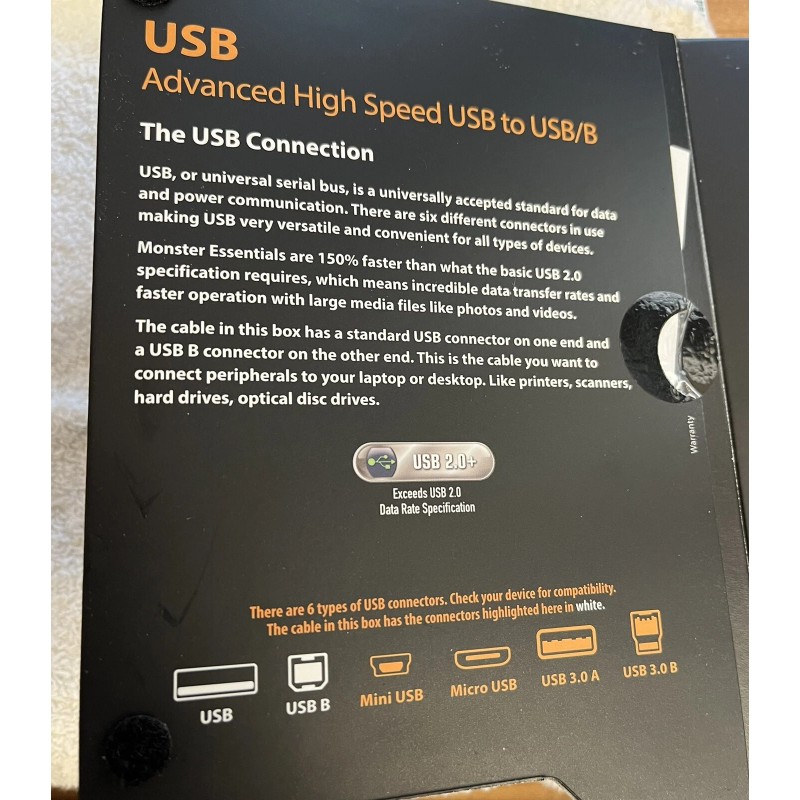 Monster Essentials - USB Advanced High Speed USB To USB/B