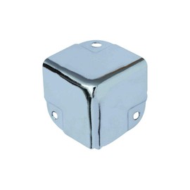 Wohlstand Furniture corners, metal corners, 40 x 40 mm, metal corner bracket, strut protection, quartet metal corners, silver, galvanised, for aluminium box, wooden case, chest case, flight case, pack