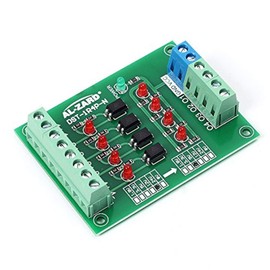 Optocoupler Isolation Module, 12V to 3.3V 4 Channel Optocoupler Isolator Module, PLC Signal Level Voltage Converter Module