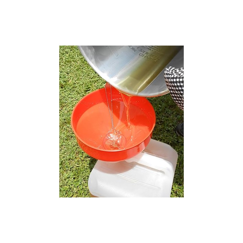 King Kooker 8" Plastic Cooking Oil Funnel with Attached Reusable
