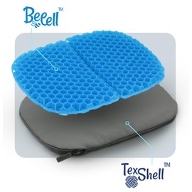 Mosh Kamper Light Outdoor Gel Seat Cushion with Carabiner, Outdoor Seat Mat/Gel Cushion, Waterproof Portable, Oxford Fabric Seat Pad (Grey/Black)
