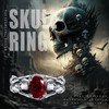CRWENG Skull Open Ring for Women Sterling Silver Gothic Skull