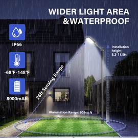 TENKOO Solar Street Light Outdoor 25000LM Motion Sensor Lamp Waterproof IP66 Security Powered for Dusk Dawn Court and Parking Lot Solar Flood Lights Commercial Streetlight