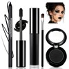 4PCS Black Lipstick Eyeshadow Eyeliner Set for Halloween Makeup