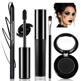4PCS Black Lipstick Eyeshadow Eyeliner Set for Halloween Makeup