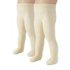 CALZITALY 2 Pairs of Baby Microfibre Tights, White, Pink, 3-24