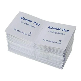 Box of 100pc of Alcohol Pads Alcohol Wipes Pads 75% Ethyl Antibacterial Prep Swabs Cleaning Wipe 6 x3 cm