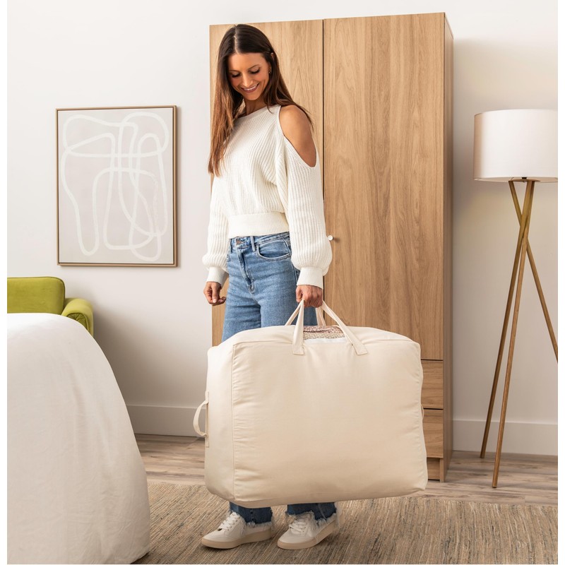 Soft Canvas Storage Bags with Zipper. Thick Breathable, 1pc King/Queen