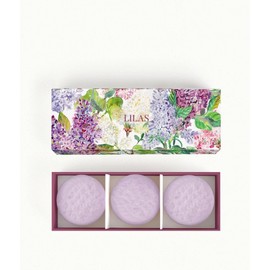 Fragonard Parfumeur Set of Soaps Lilas - 3 mini perfumed soaps + Bonus Nest NY Sicilian Tangerine Body Cream, 30 ml