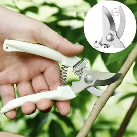 Premium Garden Shears Set - 2 Pack, 1 Straight Blade Scissors+1 Bypass Pruner, Sharp Garden Shears for Flowers, Bushes, Roses and Fruit Trees