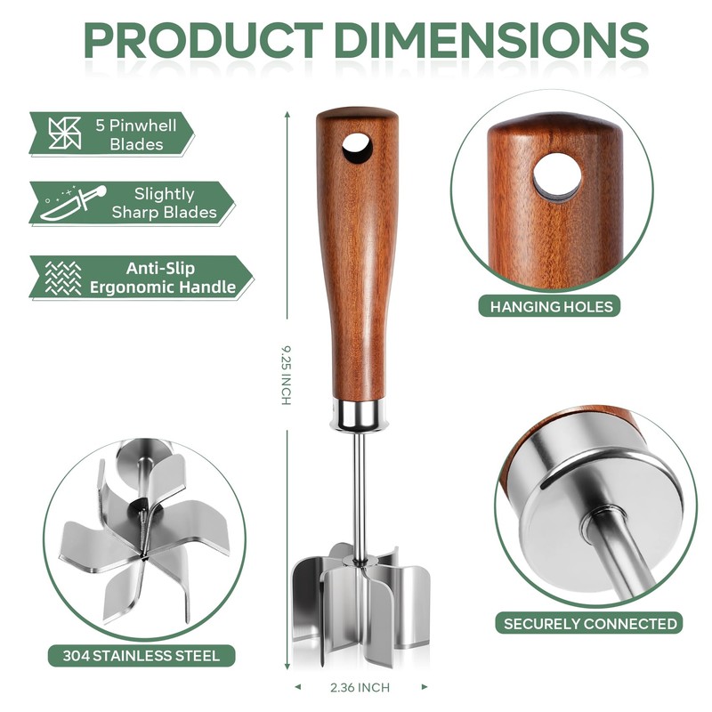 Stainless Steel Meat Chopper & Masher - Heavy Duty 6