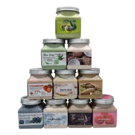 6 Exfoliantes En Crema Con Aroma Para Cara Y Cuerpo Cafe Rosas Mora Azul Naranja Savila                                                               