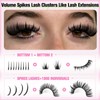 Spikes Lash Clusters Volume Eyelash With Cat Eye Lashes Bottom+upper