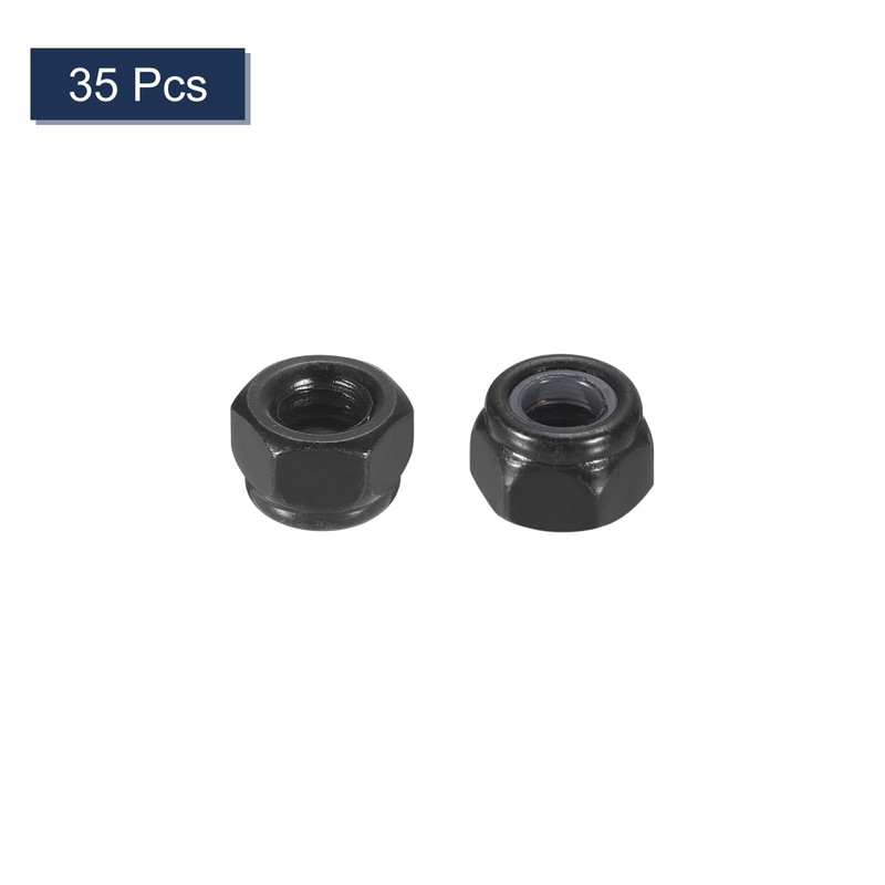 sourcing map 35Pcs M4 x 0.7 Nylon Insert Hex Lock