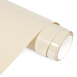 AHIJOY Cream HTV Vinyl Heat Transfer Vinyl Roll 12" x 12ft Beige Iron on Vinyl for T Shirts Hats Clothing Garment Fabric Works for Cricut Cameo and Other Craft Cutters