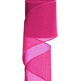 Burlap Wired Ribbon, 20 Yards, Natural Color, for Christmas Decor, Wreaths, Wedding, Gift Wrapping (Hot Pink, 4 Inch x 20 Yards)