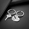 Aliangting Couple Keyrings Keychain Stainless Steel Heart Lock Keychain -