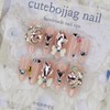 Lovely V-cut handmade nail tips - Almond M / 러블리