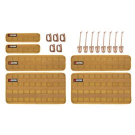 BuiltRight Industries Tech Panel 6-Piece Kit – Coyote Tan – Universal Vehicle MOLLE Organizer Set for Pouches, Clips, and Gear
