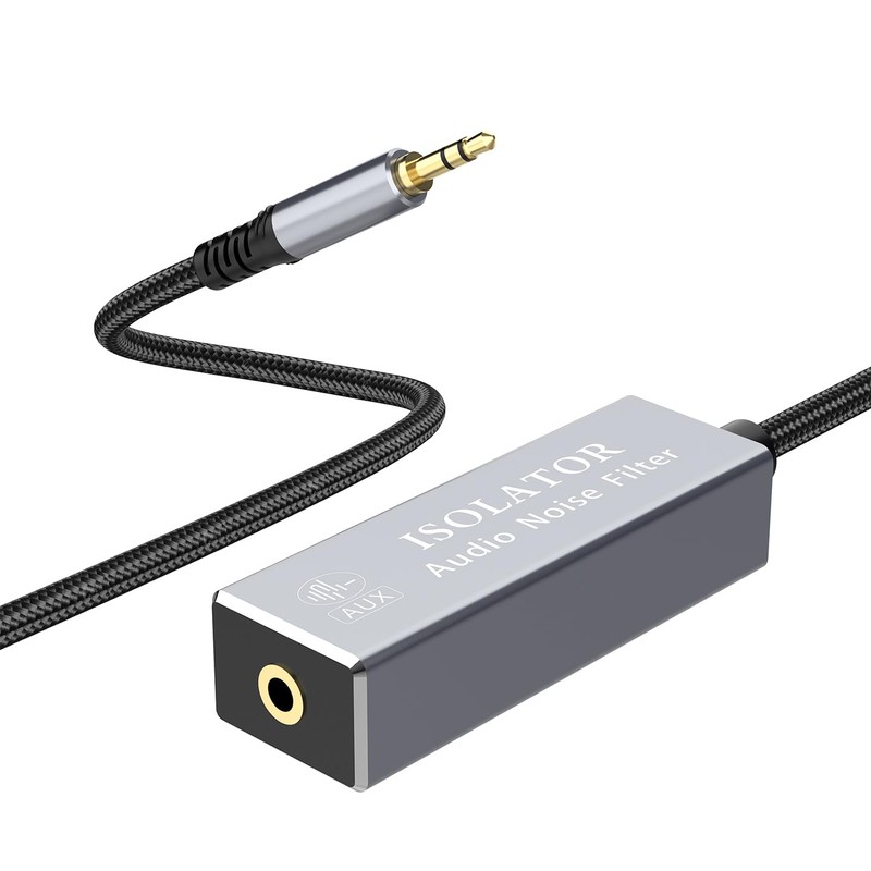 Ground Loop Noise Isolator 3.5mm, Noise Filter for Car Audio/Home