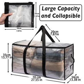 105L capacity&100kg load bearingWaterproof Heavy-Duty Moving Storage Bags - Extra Large High-Capacity Tear-Resistant Bag with Reinforced Backpack Straps Zippered Handles Durable Oxford Fabric 2Pack