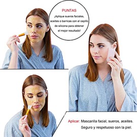 Rodillo de Masaje para Facial Antienvejecimiento, con Tablero Gua Sha, Rodillo de hielo,Herramientas Faciales, Cepillo de Mascarilla de Silicona...   