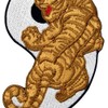Tiger Yin Yang Taoist Embroidered Badge Iron on or Sew