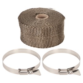 Fireproof Pipe Wrap, Anti Scalding Ribbon Stove Flue Protector with 2 Clamps Pipe Insulation Webbing Cover for Chimney Fireplace Fire Pit