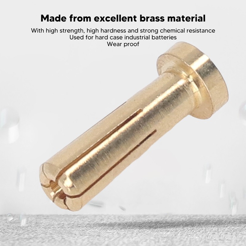 50 Pcs 5mm Battery Connector Plug 5mm Brass High Hardness