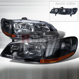Honda Accord 1998 1999 2000 2001 2002 Euro Headlights - Black