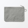 MUJI 84475627 Wrinkle Nylon Flat Pouch, Gray, M, Approx. 7.5