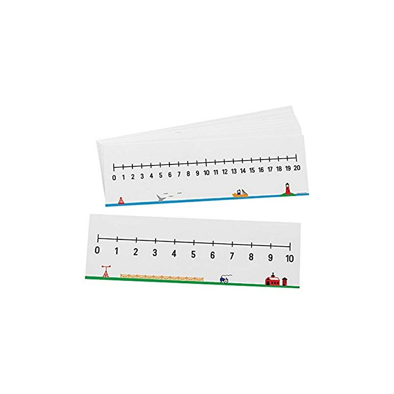 Didax Educational Resources 0-10/0-20 Number Line, Set of 10, Multi