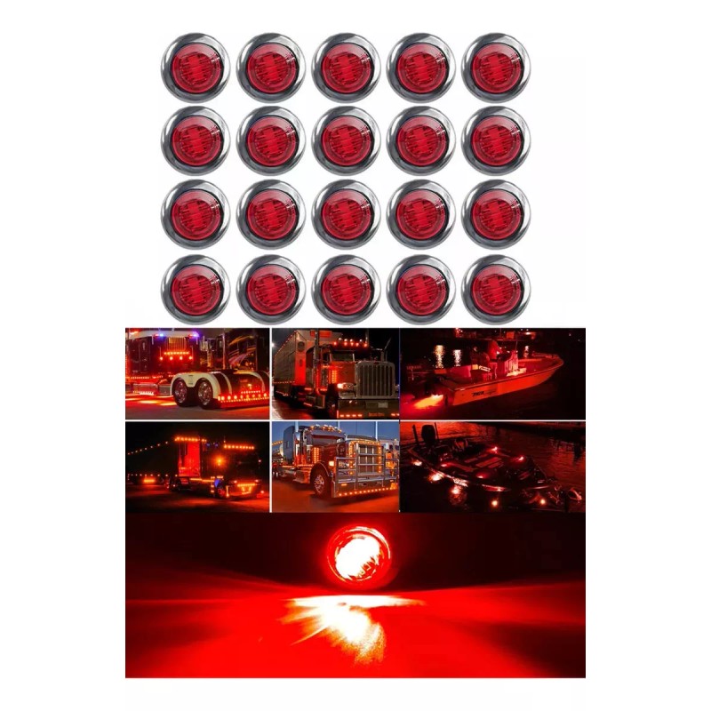 LOVLY 50pzs Plafones Led Cromado Para Camión Trailer Micro 24v