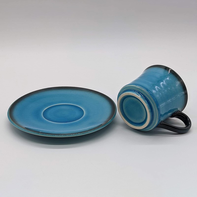 Utsuwa Roan Mino Ware Higashiyama Kiln "Turkish Blue" Coffee Cup