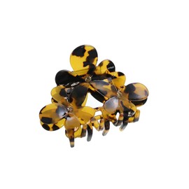 Vingtaine H7193-BR- Triple Flower Hair Claw Medium Size Elegant Floral Glamorous Office Daily Adult Hair Clip Hair Accessory Gift