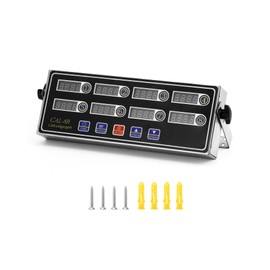 QWORK Digital Kitchen Timer - 8-Channel Multi-Timer with Waterproof Panel, Adjustable Volume