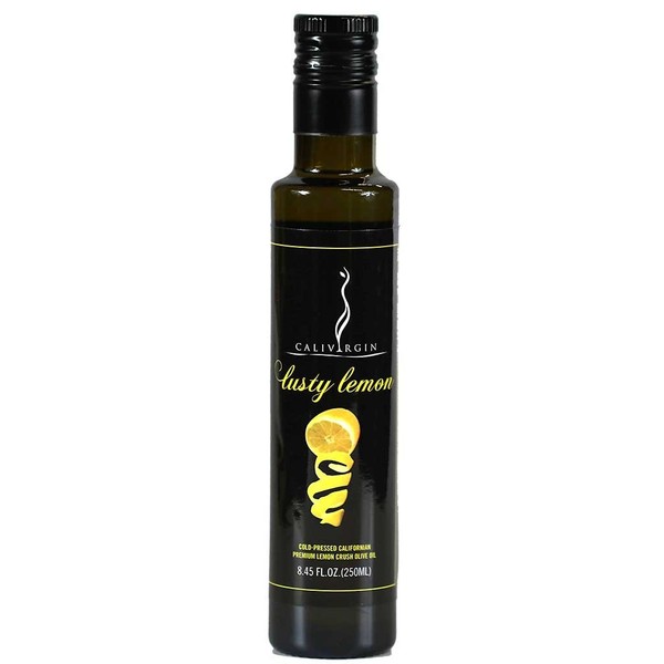Calivirgin Lemon Olive Oil - Lemon Infused Extra Virgin Olive Oil - Cold Pressed Olive Oil - Lemon Flavored Olive Oil - No Preservatives - Gourmet Olive Oil from Organically Grown Olives - 250ml
