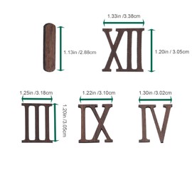 KeaJuidy Clock Number Kit with Roman Number, DIY Digital Clock Numbers for Design, Replacement Repair Accessories, Wall Stickers for Decoration, Gift, Home, Office, Hotel and Restaurant (Walnut)