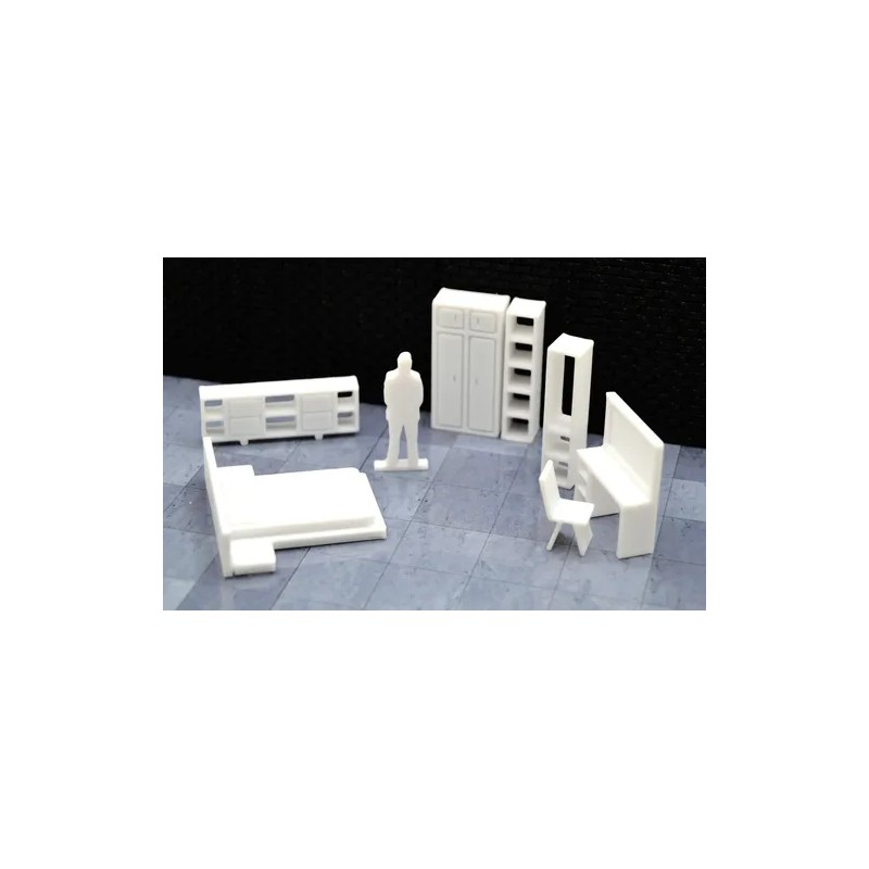 - Muebles Para Maquetas Escala 175 Blanco 90 Piezas -