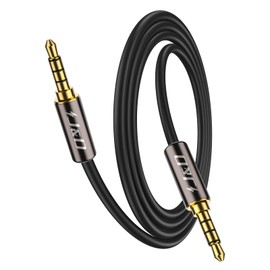 J&D 3.5mm TRRS Cable, 1/8 Inch 4 Pole TRRS Jack Male to Male AUX Cord for Headphones, Cars, Phones and Speakers, 6 Feet