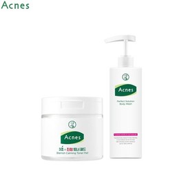 ACNES Blemish Calming Toner Pad + Perfect Solution Body Wash Set 2items