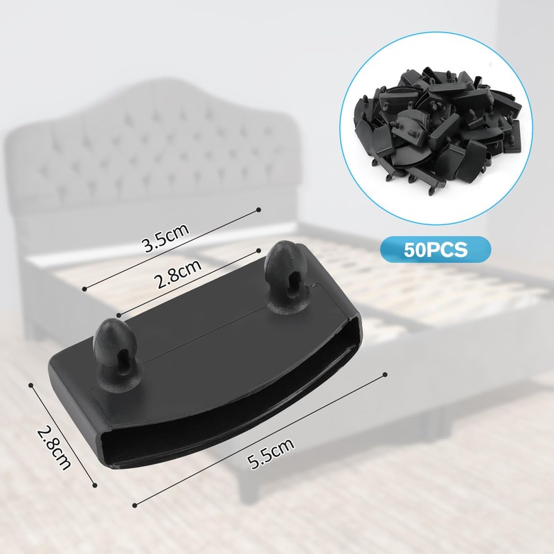 Pack of 50 Slatted Frame Holders, Bed Slat Frame Caps,