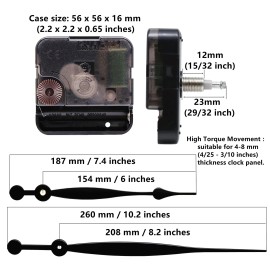 Unbranded Quartz DIY Wall Clock Movement Mechanisms Battery Powered DIY Repair Parts